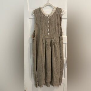 Magnolia Pearl Rare and Vintage item. European Handwoven Linen Onka Dress.